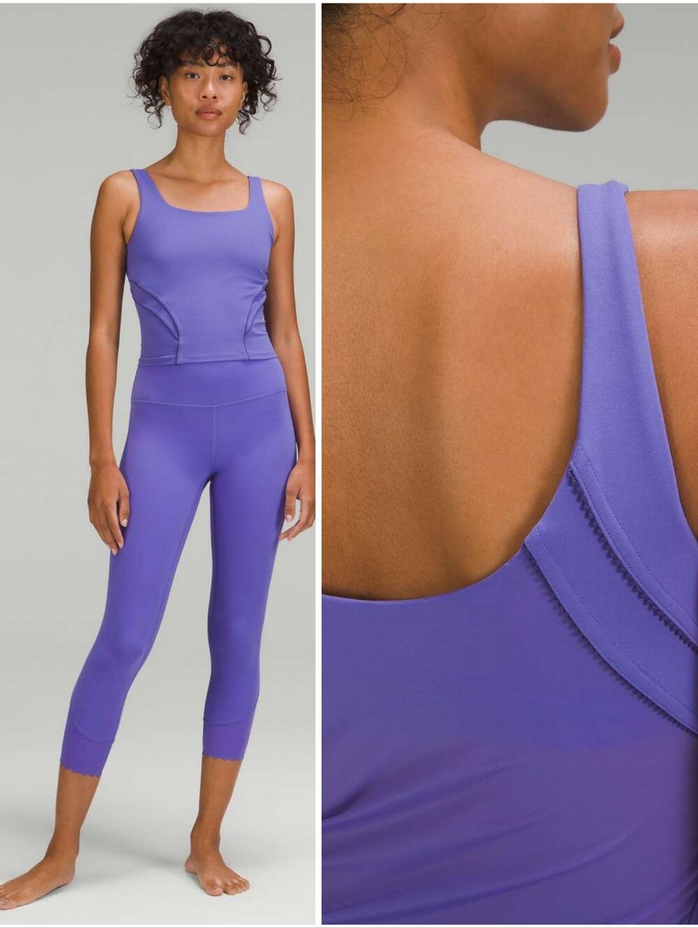 Lululemon Nulu and Mesh-Back Shelf-Bra Yoga Tank Top in Charged Indigo